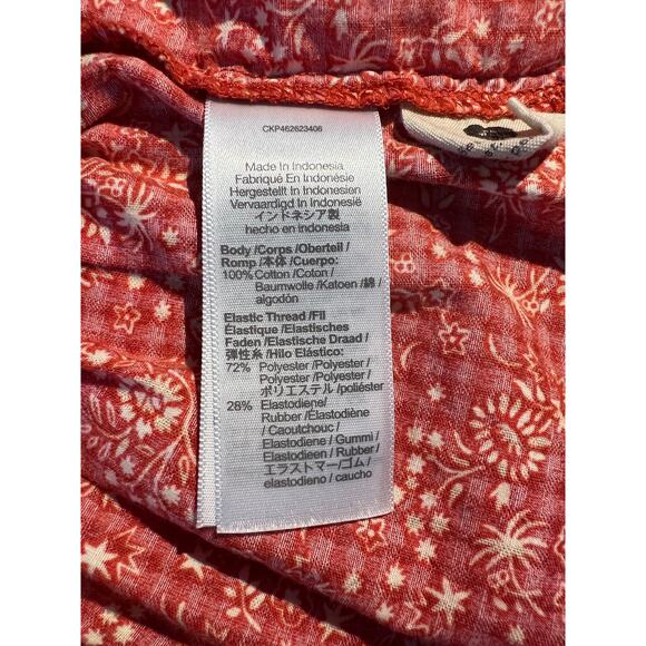 Madewell Top Lucie Smocked Ruffle Red Piazza Ditsy Floral Cottagecore Summer Y2K - Picture 4 of 4